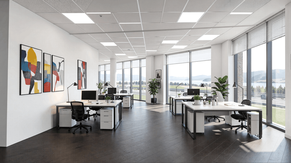 Helle Bürofläche mit flexibler Grundrissgestaltung in einem Neubau